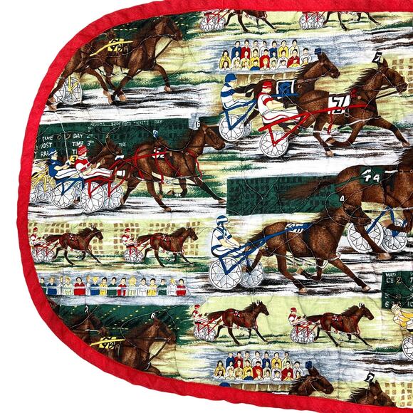 Vintage Harness Racing Quilted Table Runner 29.5" x 14.5" Horse Decor Americana - Picture 2 of 10